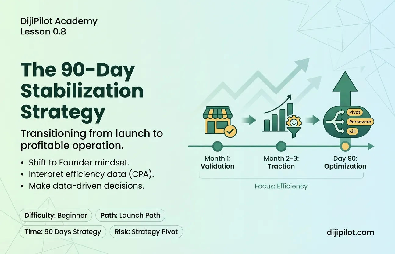 0.8 - Your First 90 Days in E-commerce: DijiPilot Milestones & Checkpoints (Difficulty: Beginner | Path: Launch)