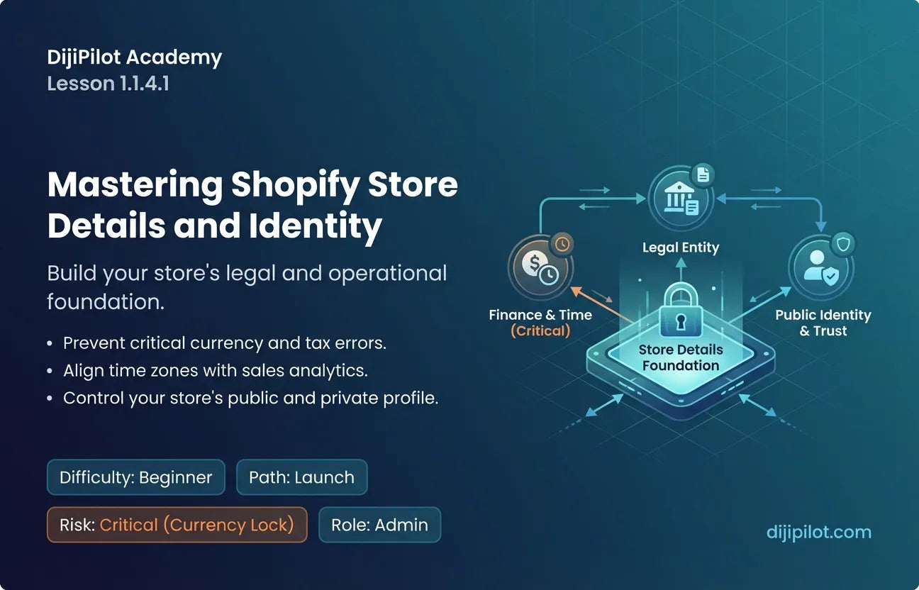1.1.4.1 - A Quick Look at Your Shopify Store Details (Difficulty: Beginner | Path: Launch)