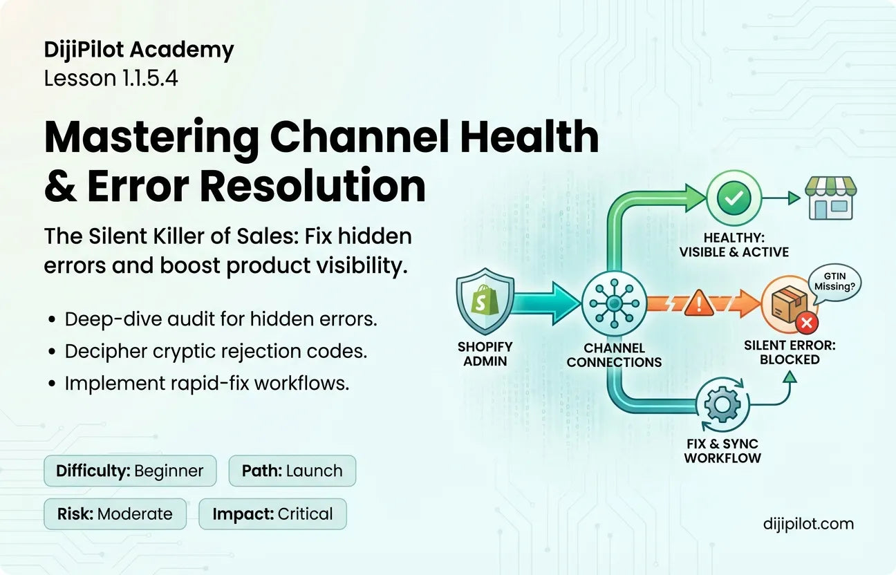 1.1.5.4 - How to Check Your Channel's Health & Fix Errors in Shopify (Difficulty: Beginner | Path: Launch)