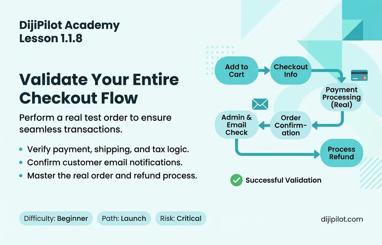 1.1.8 - How to Place a Real Test Order in Shopify Before Launch (Difficulty: Beginner | Path: Launch)