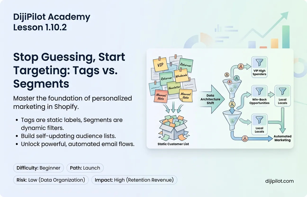 1.10.2 - Shopify Customer Tags vs. Segments (Difficulty: Beginner | Path: Launch)