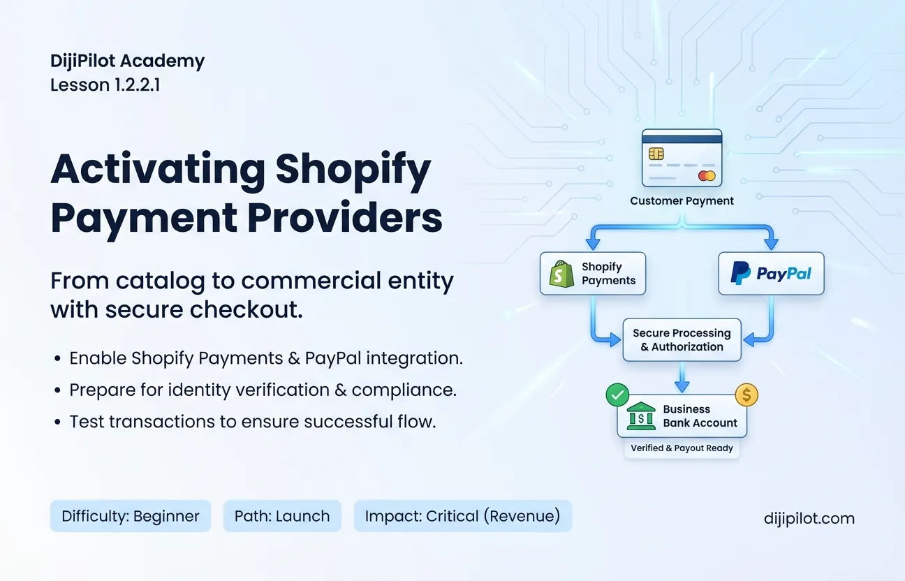 1.2.2.1 - Activating Payment Providers in Shopify to Get Paid (Difficulty: Beginner | Path: Launch)