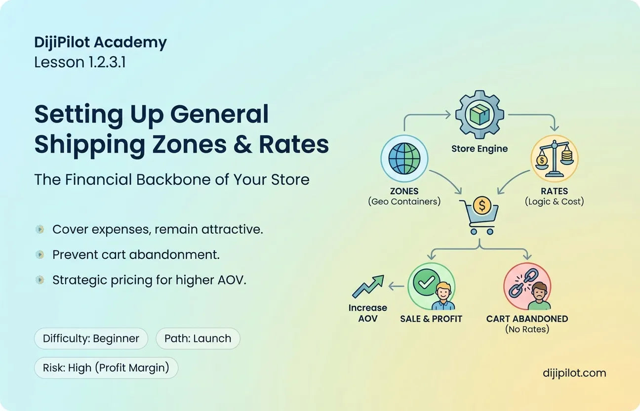 1.2.3.1 - Setting Up General Shipping Zones & Rates in Shopify (Difficulty: Beginner | Path: Launch)