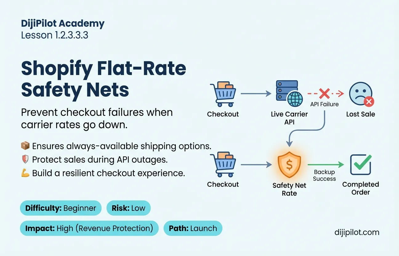 1.2.3.3.3 - How to Set Up Flat-Rate Safety Nets in Shopify (Difficulty: Beginner | Path: Launch)