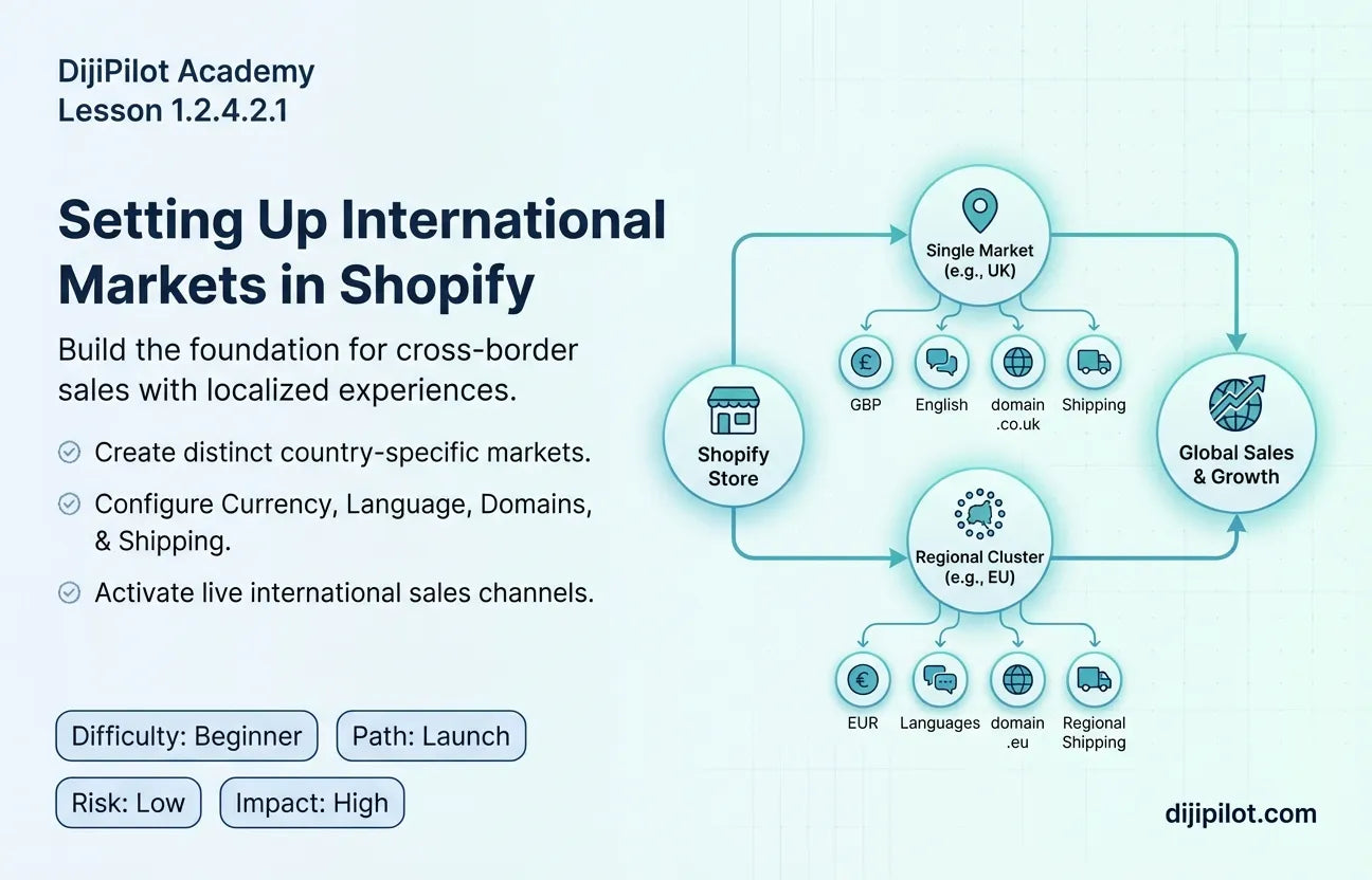 1.2.4.2.1 - Setting Up Your International Markets in Shopify (Difficulty: Beginner | Path: Launch)