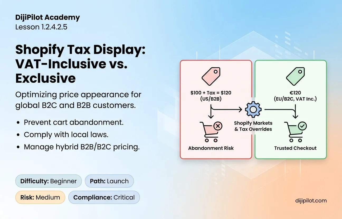 1.2.4.2.5 - How to Display Prices: VAT-Inclusive vs VAT-Exclusive in Shopify (Difficulty: Beginner | Path: Launch)