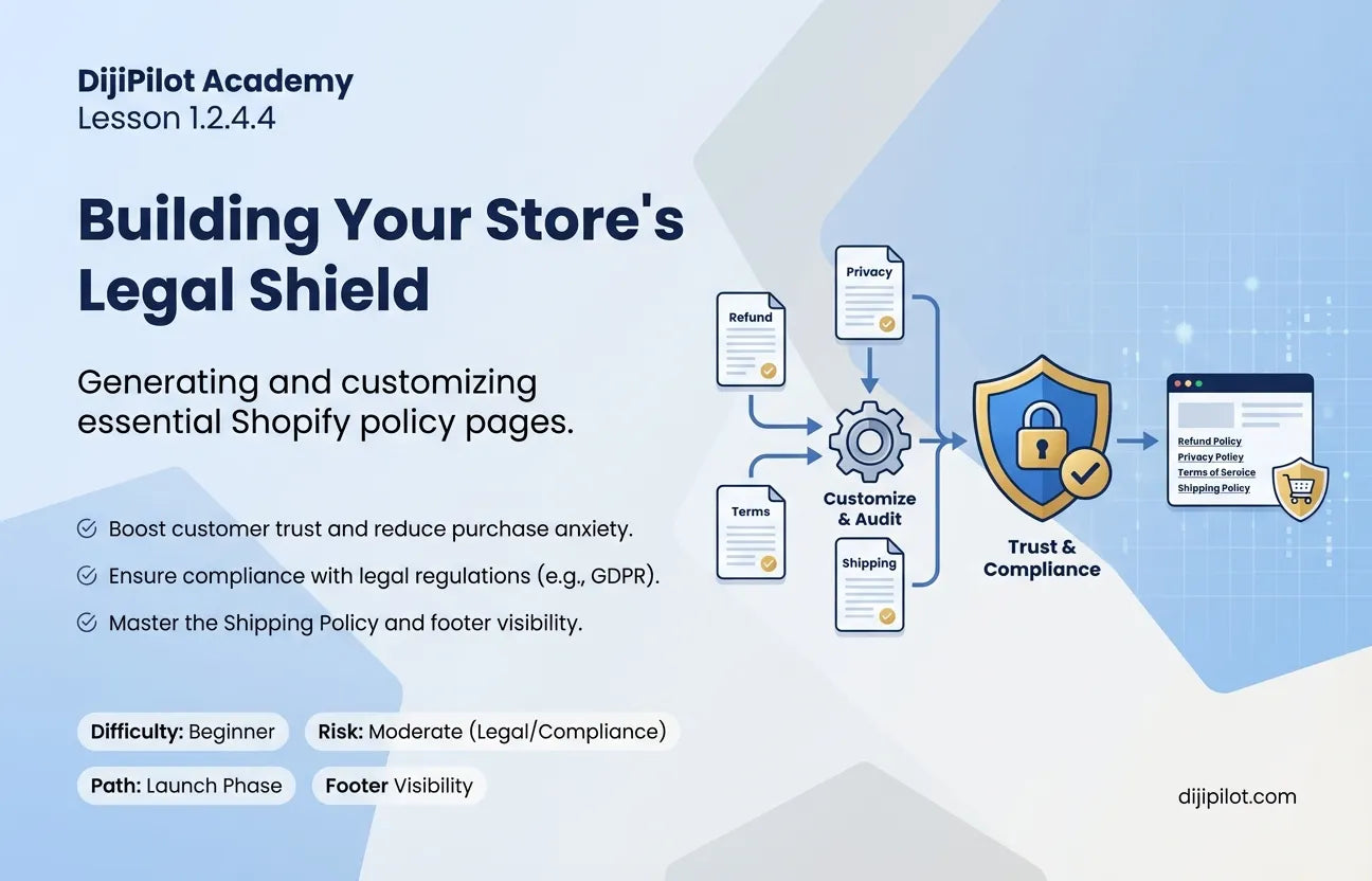 1.2.4.4 - Generating Your Legal Policy Pages in Shopify (Difficulty: Beginner | Path: Launch)