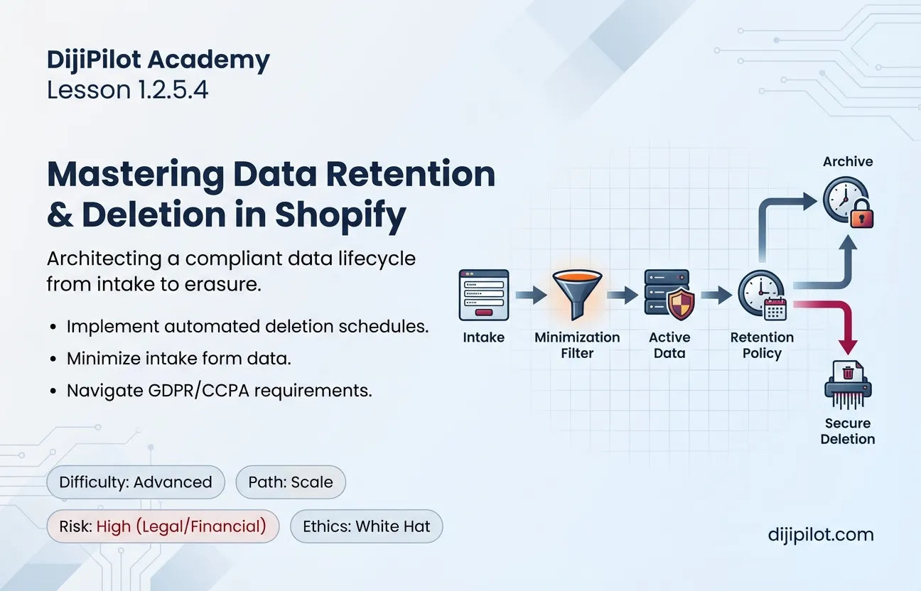 1.2.5.4 - Data Retention, Minimization & Deletion Schedules in Shopify (Difficulty: Advanced | Path: Scale)