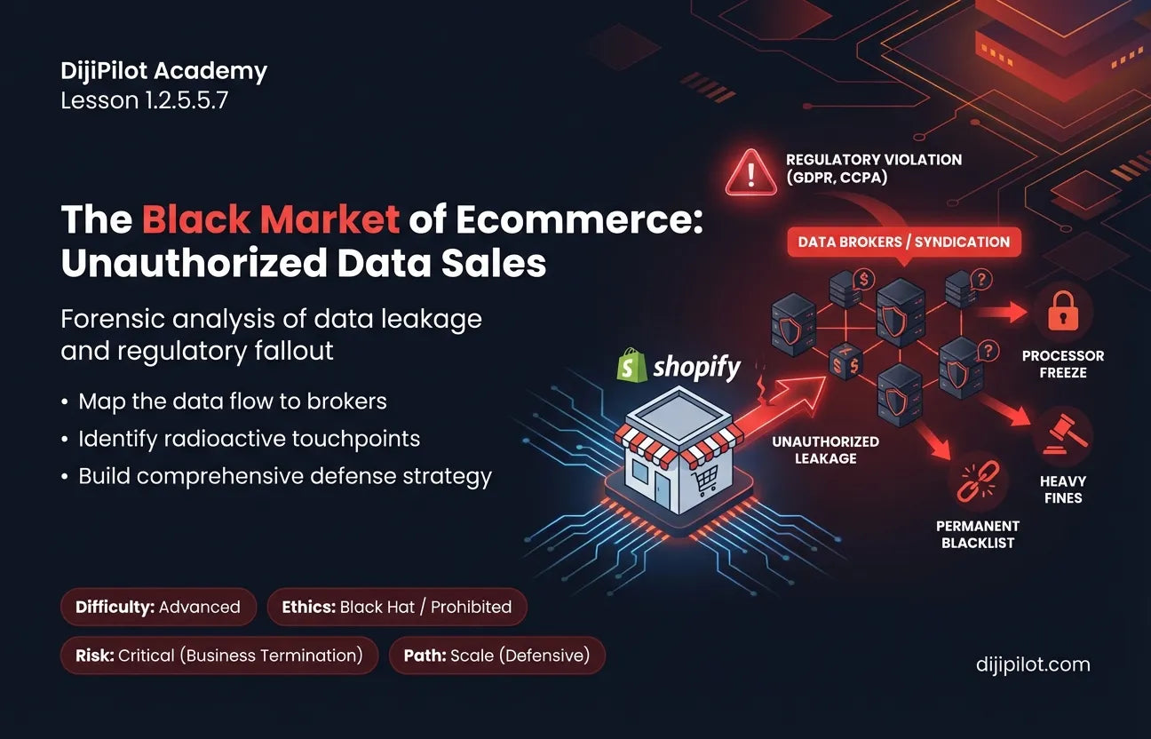 1.2.5.5.7 - Selling Shopify customer data without clear disclosure/consent? (Difficulty: Advanced | Ethics: Black Hat | Path: Scale)