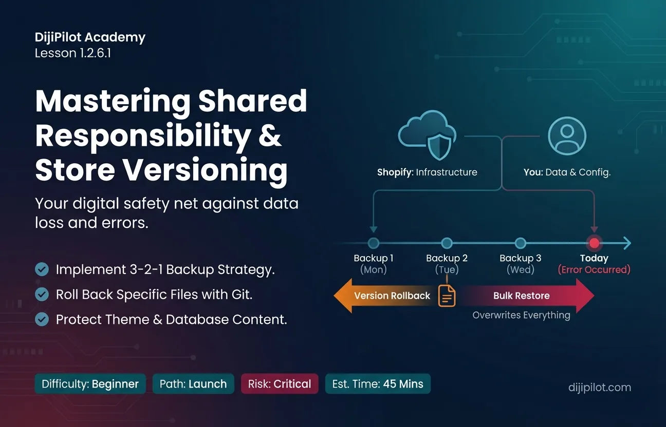 1.2.6.1 - Understanding Shopify Backups and Why Versioning Matters (Difficulty: Beginner | Path: Launch)