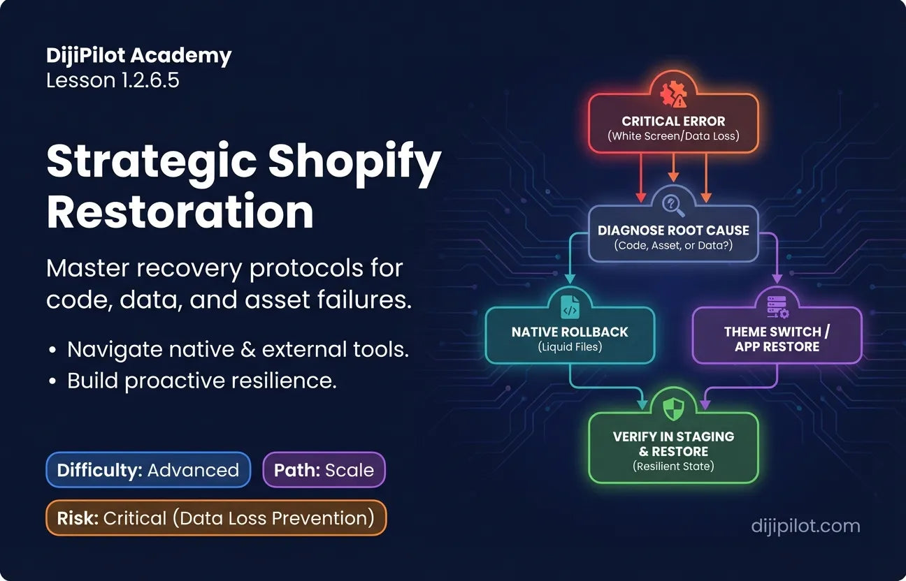 1.2.6.5 - How to Restore a Previous Version of a Shopify Theme (Difficulty: Advanced | Path: Scale)
