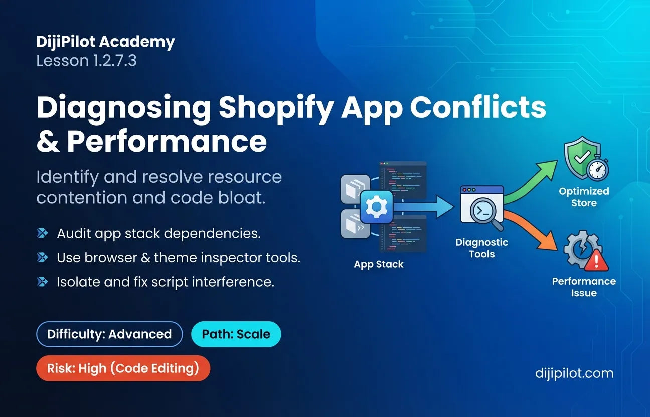 1.2.7.3 - How to Check for Shopify App Conflicts & Performance Issues (Difficulty: Advanced | Path: Scale)