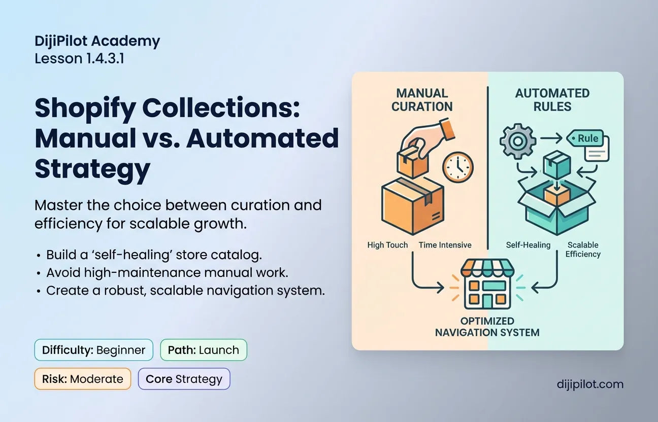 1.4.3.1 - What is the Difference Between Shopify Manual vs. Automated Collections? (Difficulty: Beginner | Path: Launch)
