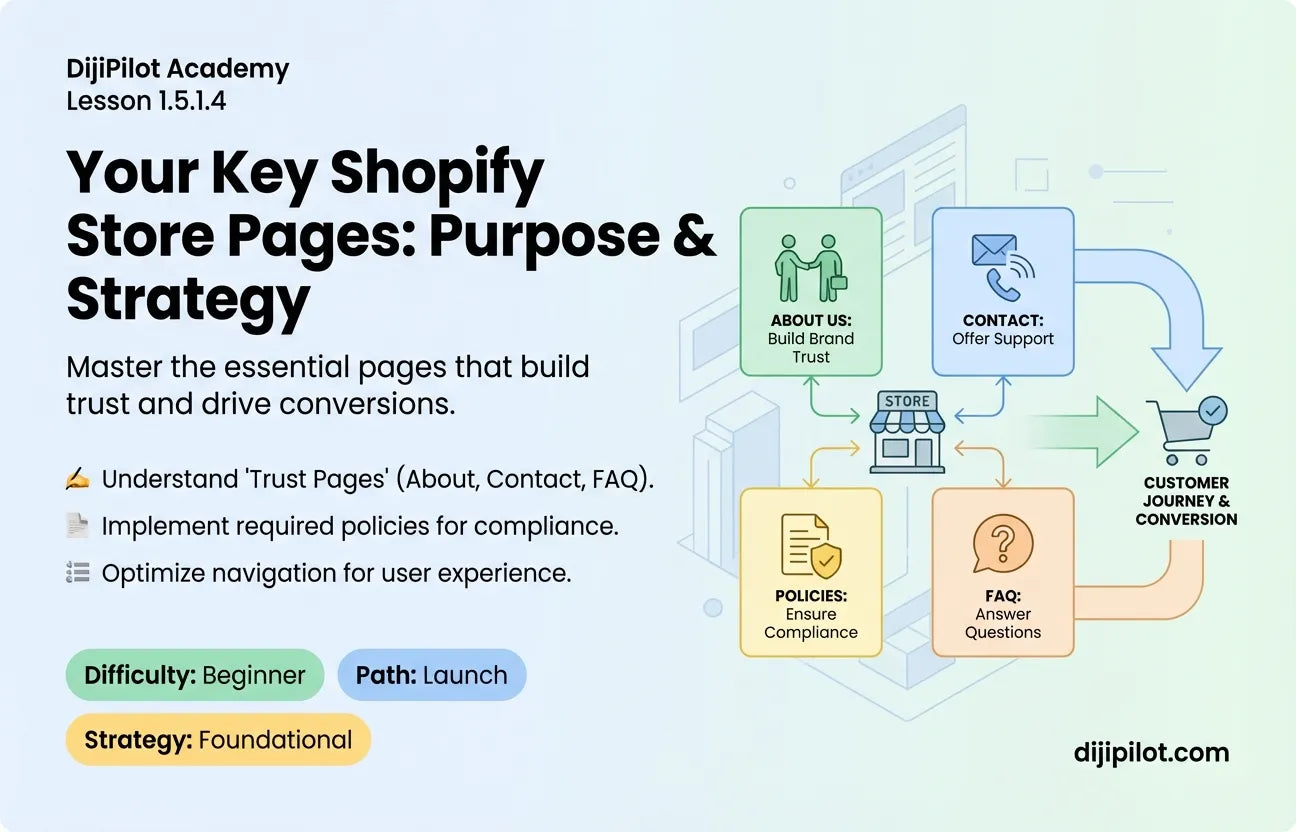 1.5.1.4 - Your Key Shopify Store Pages: Understanding What Each One Does (Difficulty: Beginner | Path: Launch)
