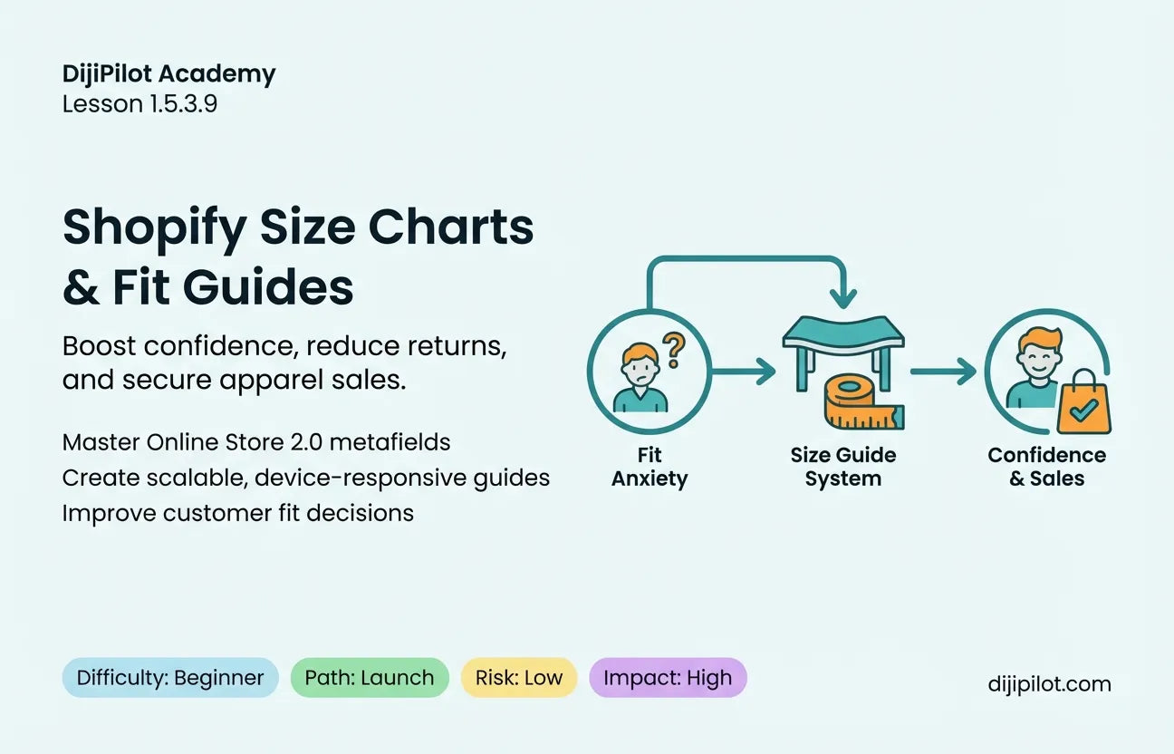 1.5.3.9 - How to Add Size Charts & Fit Guides to Shopify Pages (Difficulty: Beginner | Path: Launch)