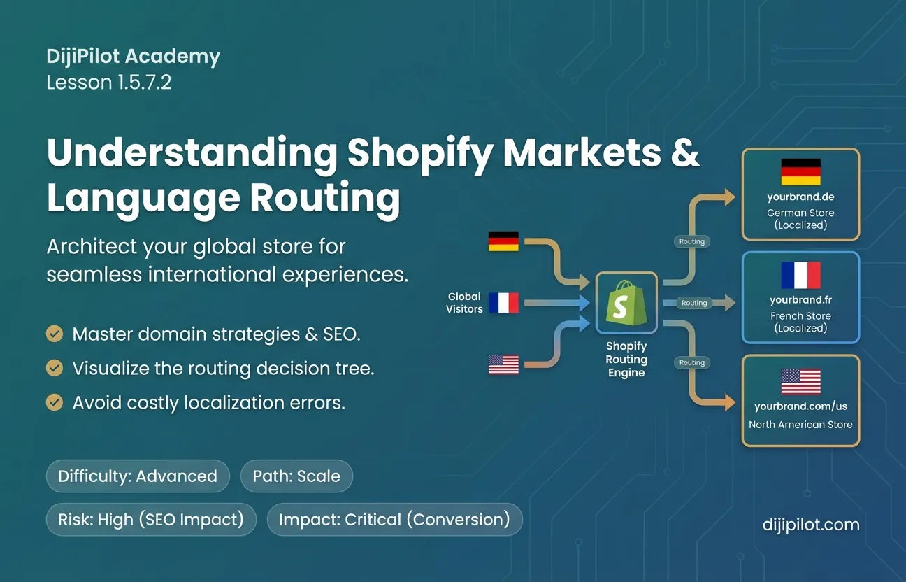 1.5.7.2 - Understanding Shopify Markets, Domains & Language Routing (Difficulty: Advanced | Path: Scale)