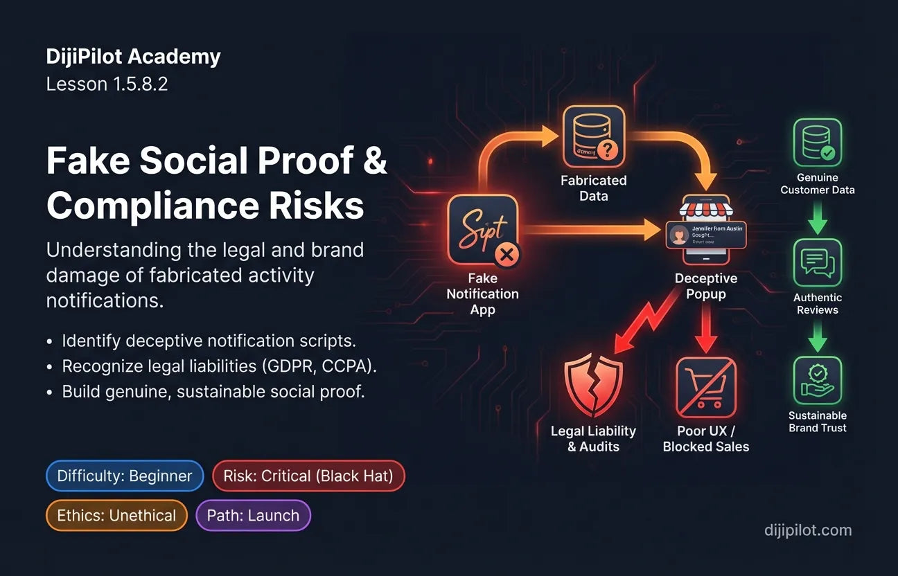 1.5.8.2 - "Someone in Texas just bought this": Fake social proof notification apps (Difficulty: Beginner | Ethics: Black Hat | Path: Launch)