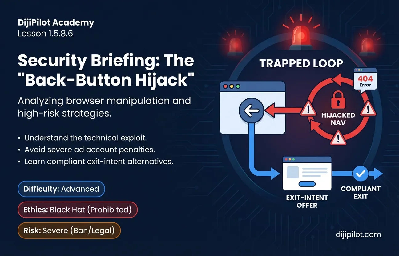 1.5.8.6 - Hijacking the Back Button: Preventing users from leaving the page (Difficulty: Advanced | Ethics: Black Hat | Path: Scale)