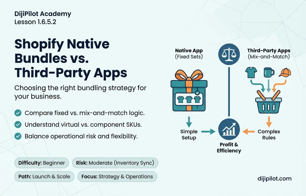 1.6.5.2 - How to Use Shopify Native Bundles vs. Apps (Difficulty: Beginner | Path: Launch)