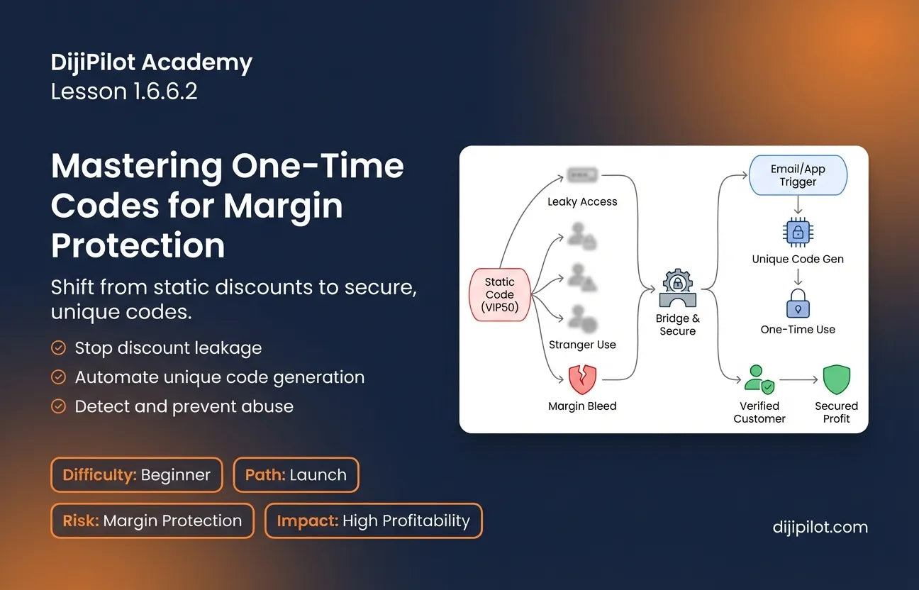 1.6.6.2 - How to Use Shopify One-Time Codes & Detect Misuse (Difficulty: Beginner | Path: Launch)