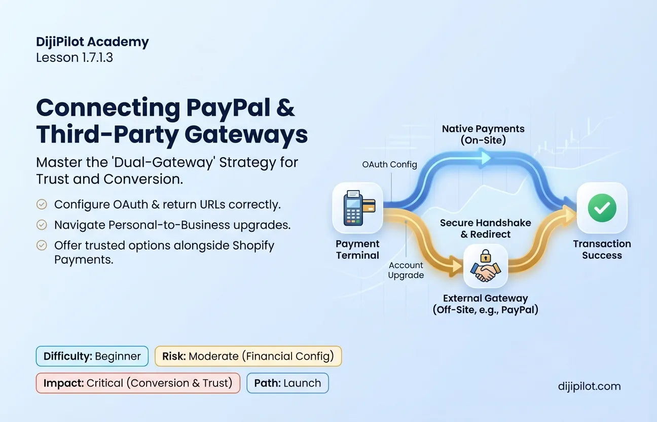 1.7.1.3 - How to Connect PayPal and Other Gateways to Shopify (Difficulty: Beginner | Path: Launch)