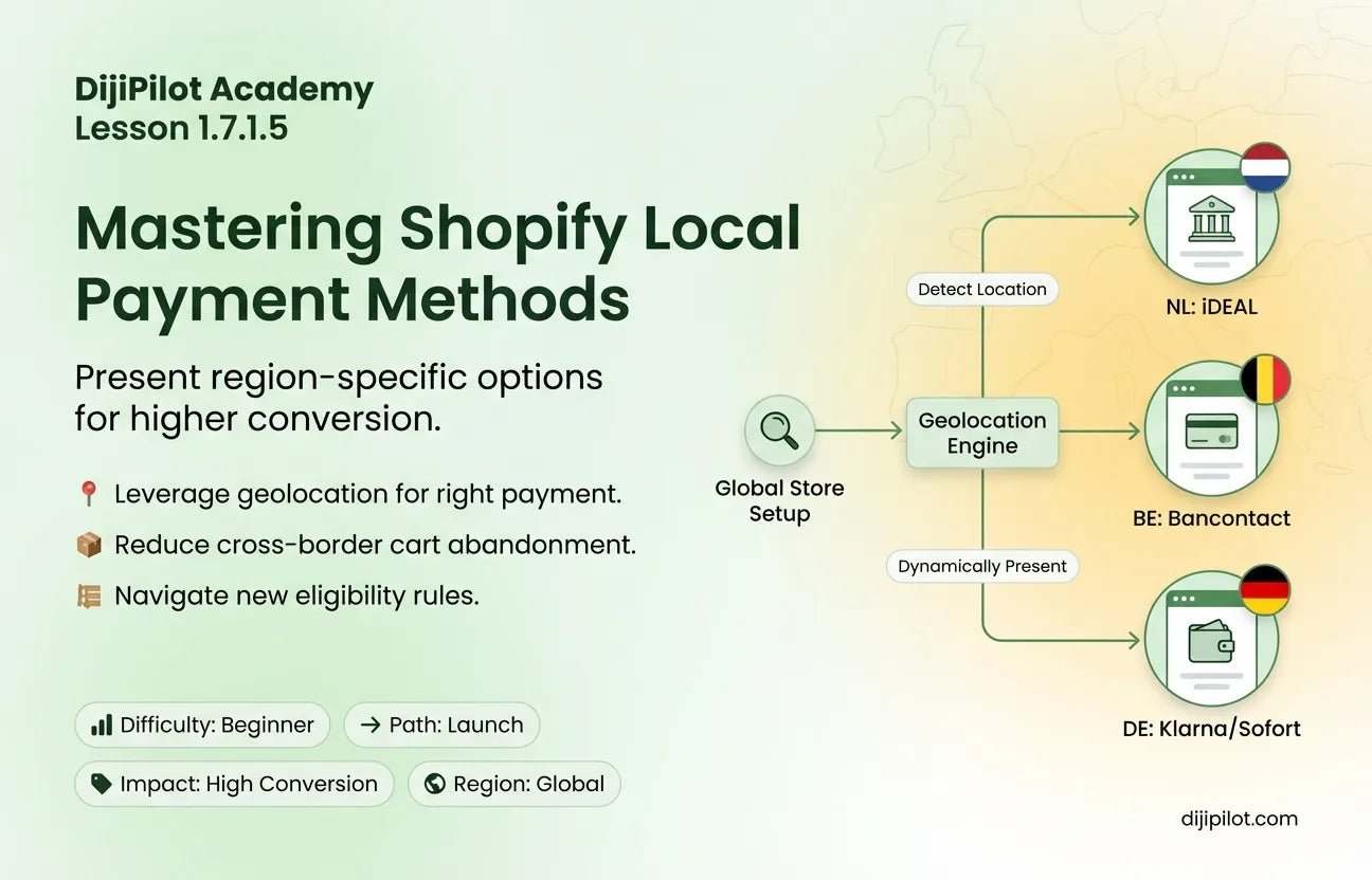 1.7.1.5 - How to Use Local Payment Methods by Market in Shopify (Difficulty: Beginner | Path: Launch)