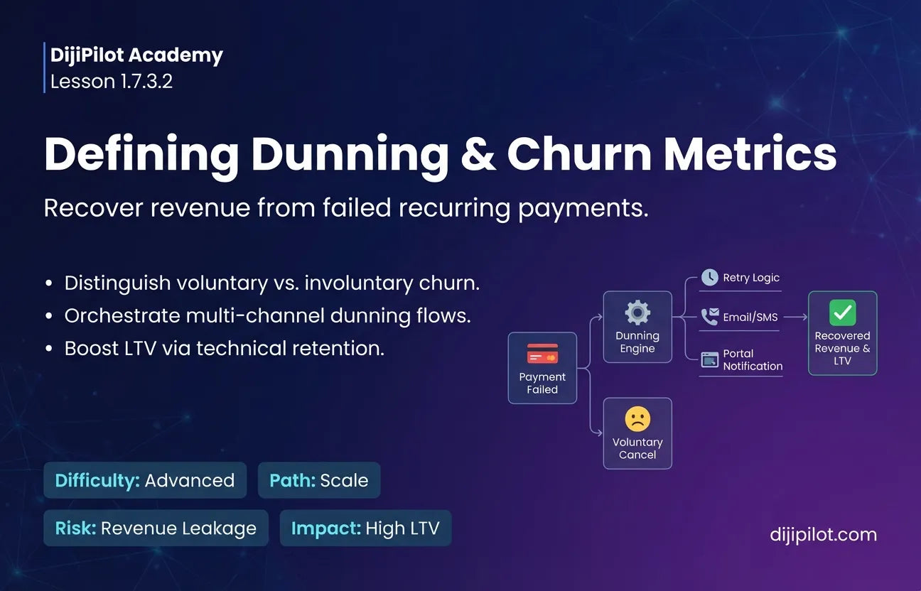 1.7.3.2 - Defining Dunning & Churn Metrics in Shopify Subscription Management (Difficulty: Advanced | Path: Scale)