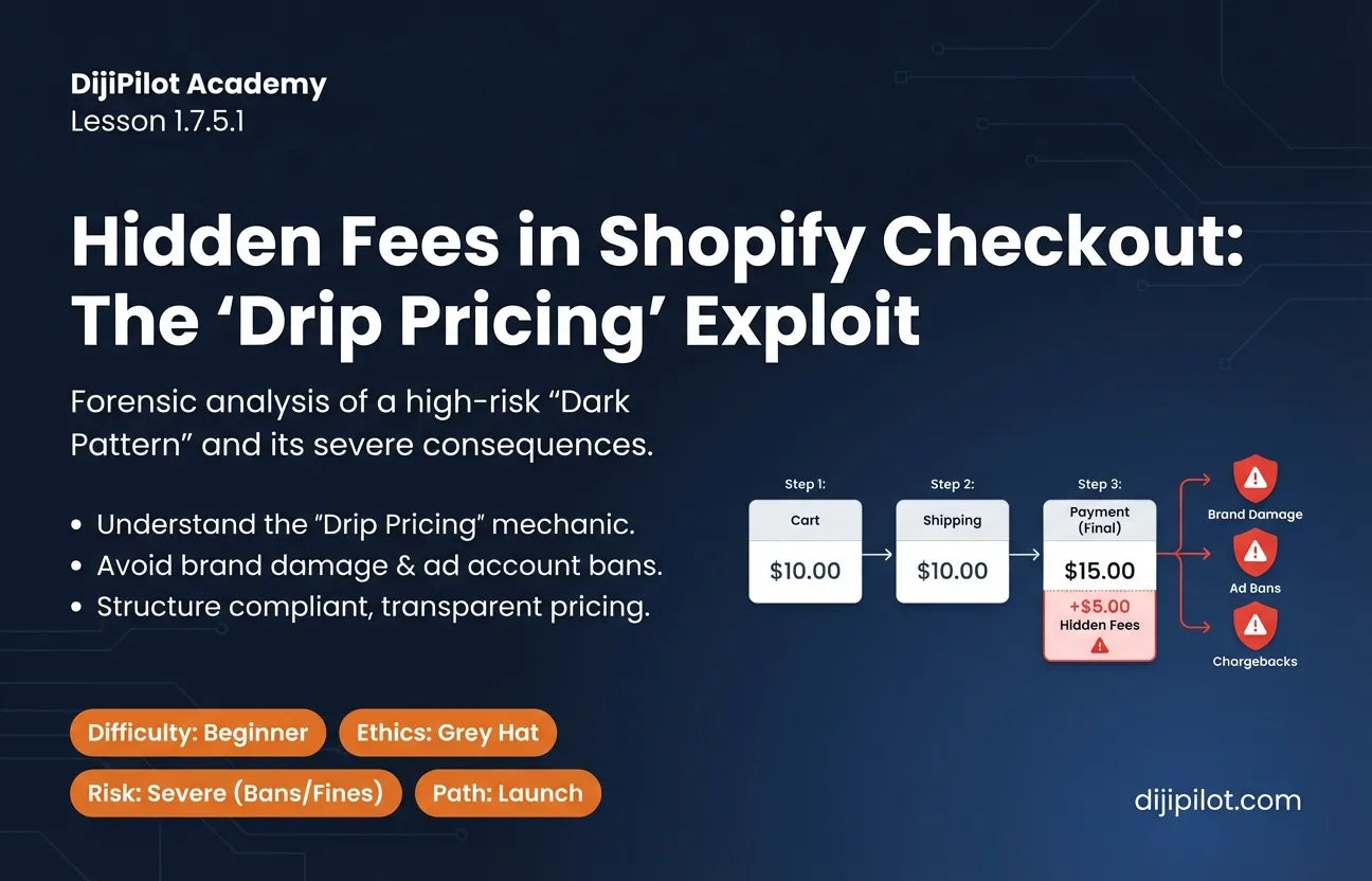 1.7.5.1 - Adding Hidden Fees at the Last Step of Shopify Checkout (Difficulty: Beginner | Ethics: Grey Hat | Path: Launch)