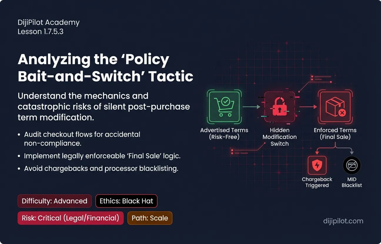 1.7.5.3 - Silently Changing Your Shopify Return Policy After Purchase (Difficulty: Advanced | Ethics: Black Hat | Path: Scale)