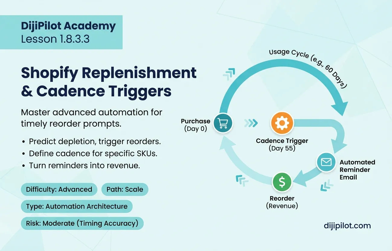 1.8.3.3 - How to Set Up Shopify Replenishment & Cadence Triggers (Difficulty: Advanced | Path: Scale)