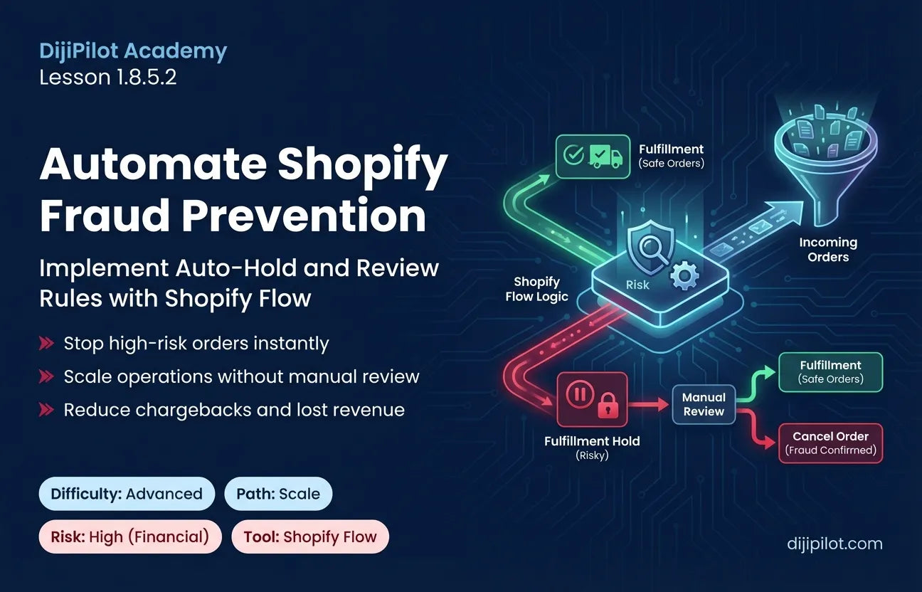 1.8.5.2 - How to Set Up Auto-Hold & Review Rules in Shopify (Difficulty: Advanced | Path: Scale)