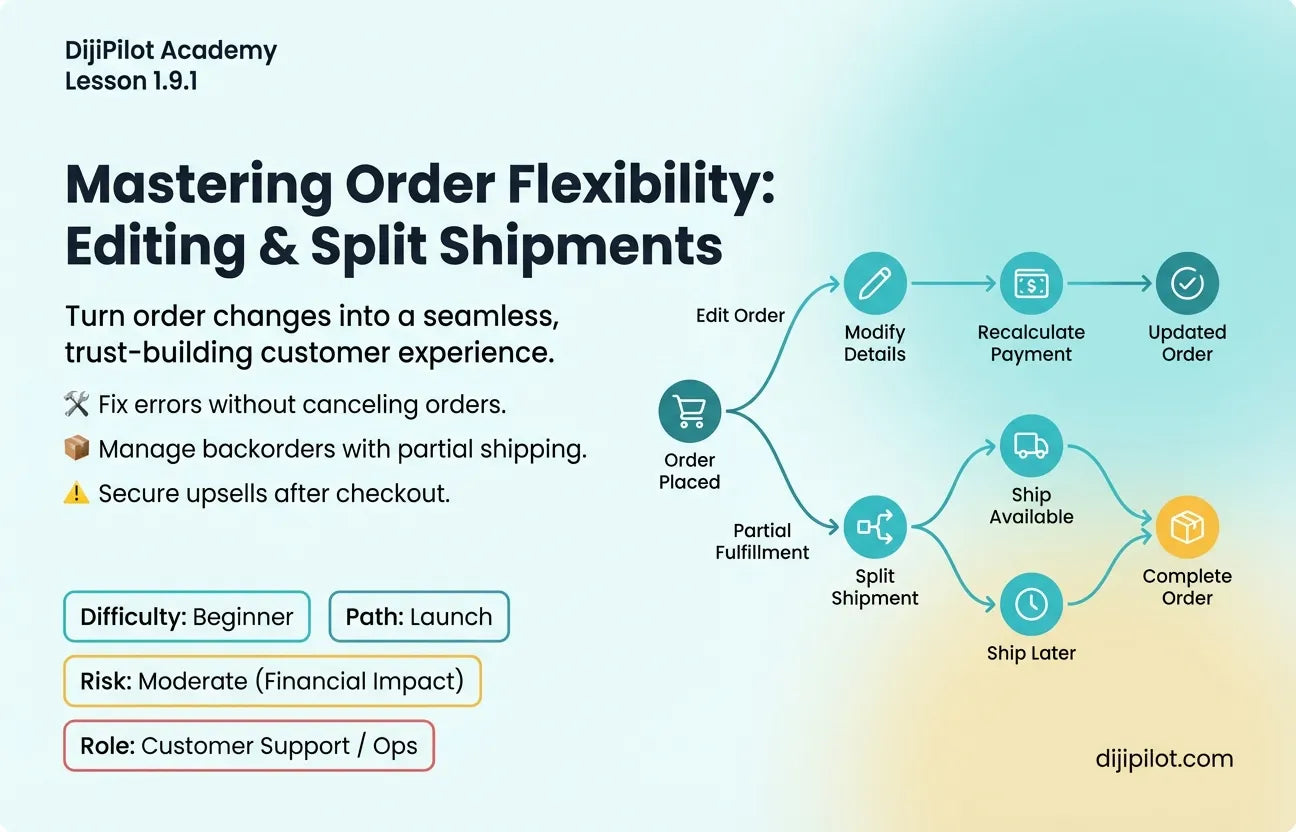 1.9.1 - How to Edit Orders & Handle Partial Fulfillments in Shopify (Difficulty: Beginner | Path: Launch)