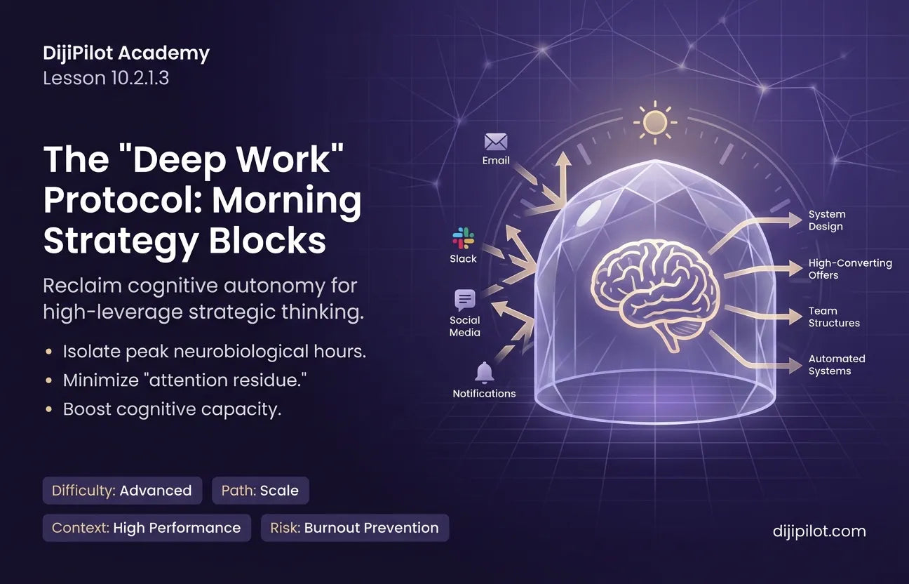 10.2.1.3 - The "Deep Work" Protocol: Protecting Your Morning Blocks for Strategy (Difficulty: Advanced | Path: Scale)