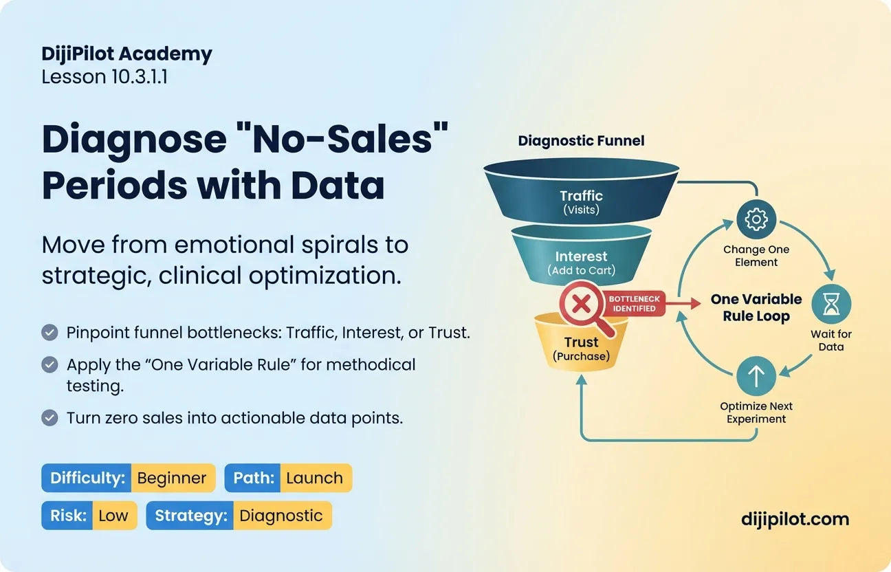 10.3.1.1 - How to Diagnose “No-Sales” Periods and Choose the Next Test (Difficulty: Beginner | Path: Launch)