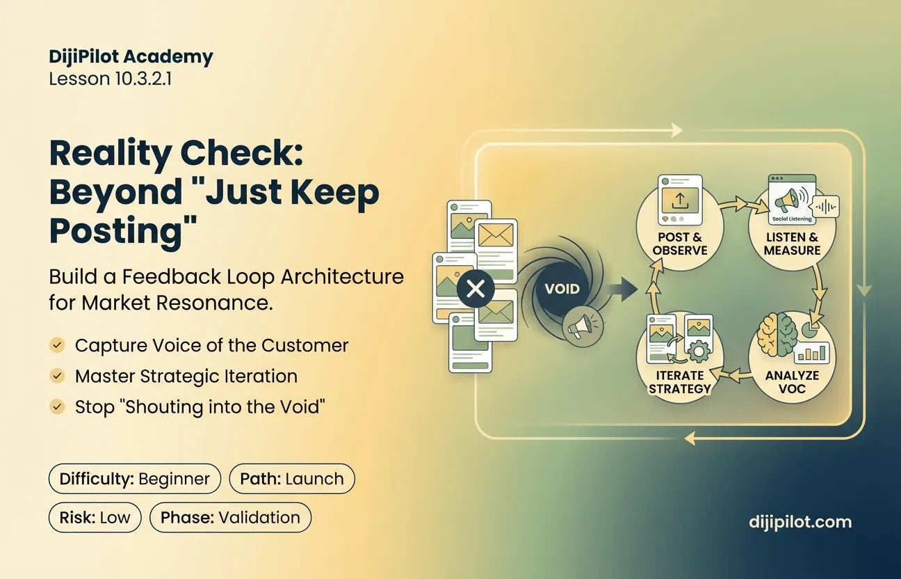 10.3.2.1 - Reality Check: “Just keep posting” and other advice without feedback loops (Difficulty: Beginner | Path: Launch)