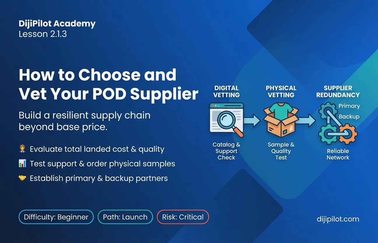 2.1.3 - How to Choose and Vet the Right POD Supplier (Difficulty: Beginner | Path: Launch)