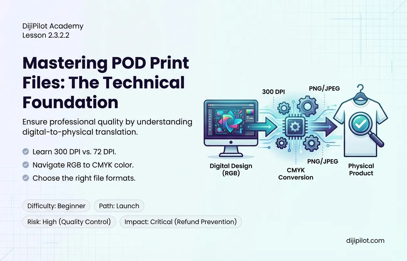 2.3.2.2 - Understanding POD Print File Requirements (DPI, RGB/CMYK, PNG) (Difficulty: Beginner | Path: Launch)