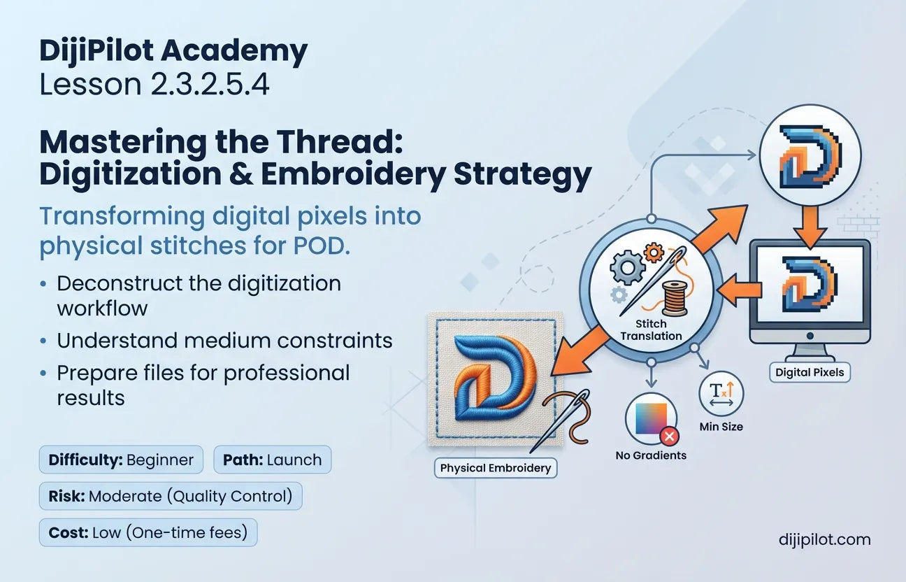 2.3.2.5.4 - Understanding Digitization, Files & Stitch Constraints for POD Embroidery (Difficulty: Beginner | Path: Launch)