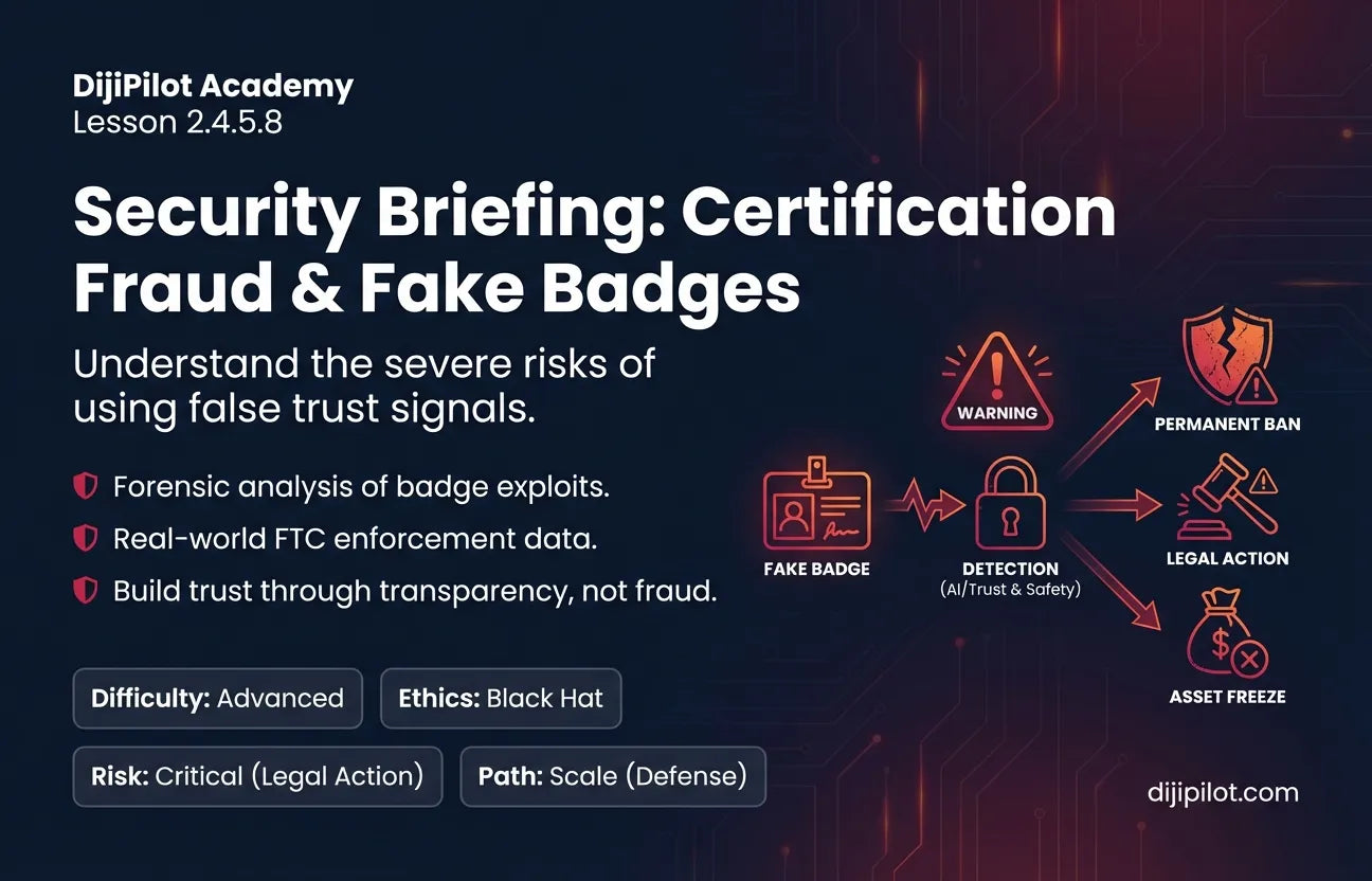2.4.5.8 - Uploading False Certifications or Badges to Marketplace Listings? (Difficulty: Advanced | Ethics: Black Hat | Path: Scale)