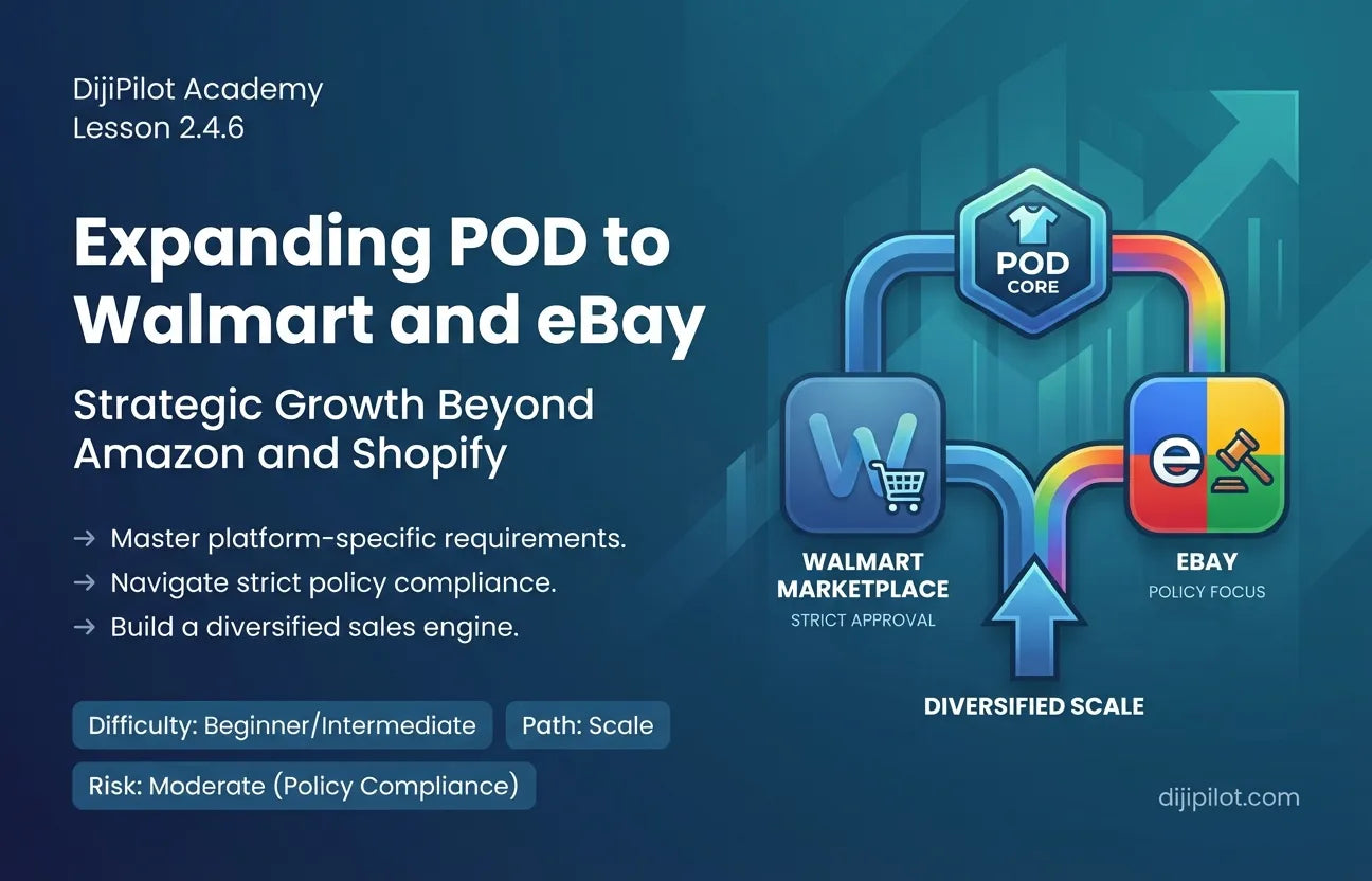 2.4.6 - Overview of Other POD-Friendly Marketplaces (Walmart/eBay) (Difficulty: Beginner | Path: Scale)