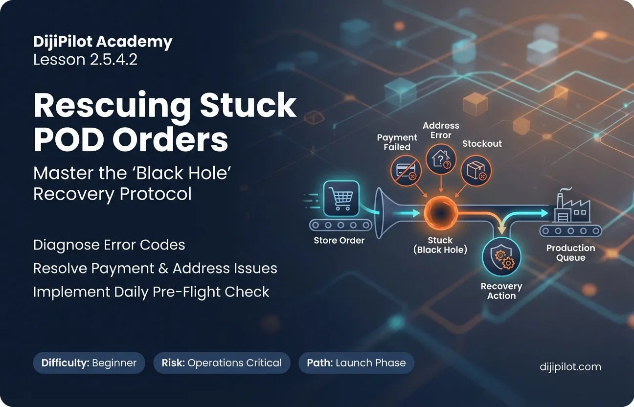 2.5.4.2 - What to do if a POD Order Gets Stuck in Production (Difficulty: Beginner | Path: Launch)
