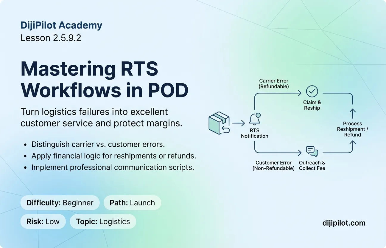 2.5.9.2 - How to Manage Return to Sender (RTS) Shipments from POD Providers (Difficulty: Beginner | Path: Launch)