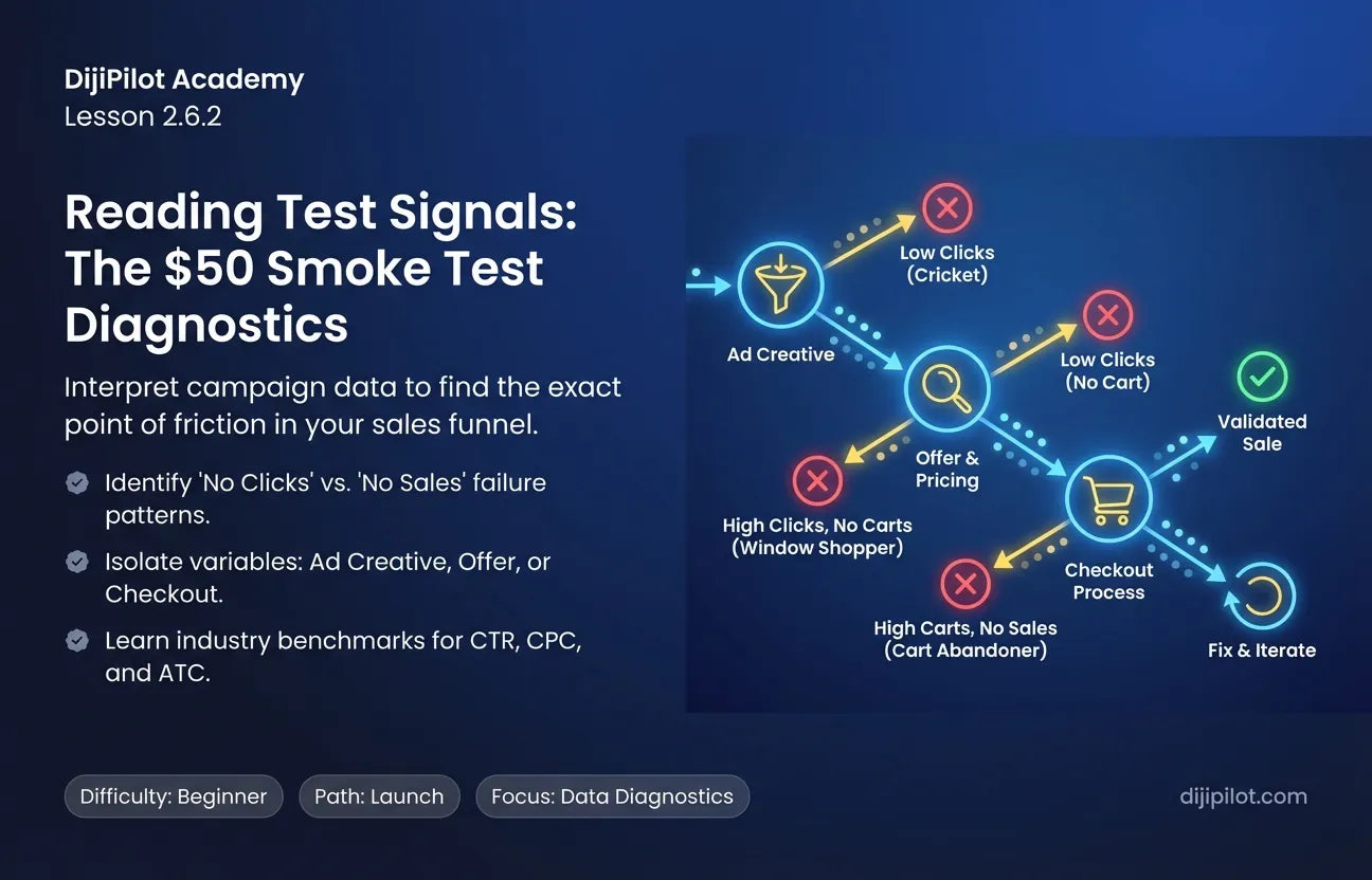 2.6.2 - Reading Test Signals: No Clicks vs. No Sales (Difficulty: Beginner | Path: Launch)