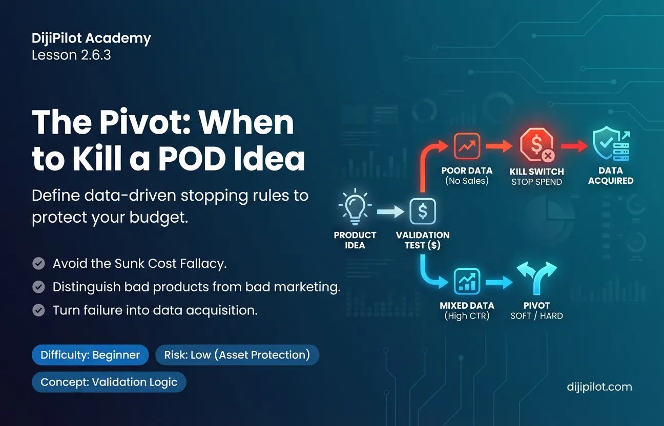 2.6.3 - The Pivot: When to Kill a POD Product Idea Fast (Difficulty: Beginner | Path: Launch)