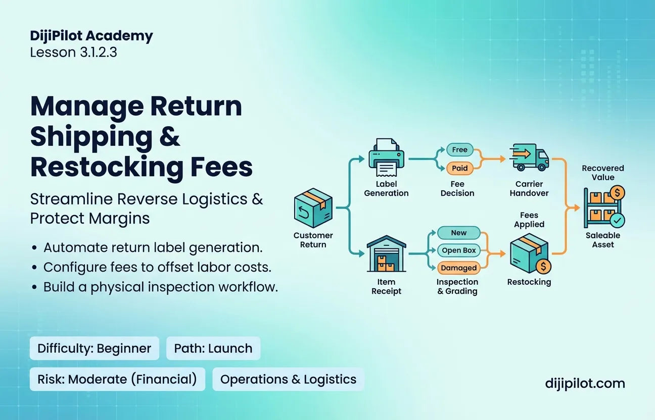 3.1.2.3 - How to Manage Return Shipping Labels & Restocking Fees (Difficulty: Beginner | Path: Launch)