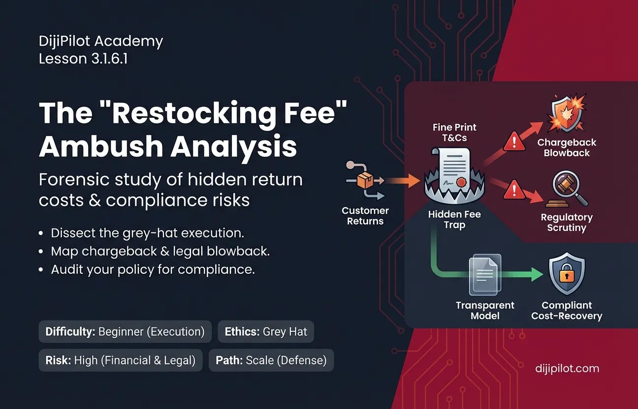 3.1.6.1 - The "Restocking Fee" Ambush: Charging 30% fees buried in fine print to discourage returns (Difficulty: Beginner | Ethics: Grey Hat | Path: Scale)