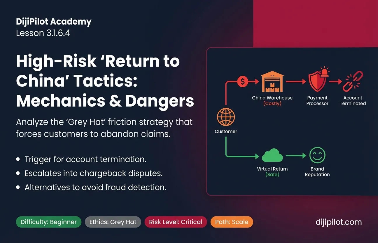 3.1.6.4 - "Return to China": Forcing customers to ship defects to HQ at high cost instead of a local hub (Difficulty: Beginner | Ethics: Grey Hat | Path: Scale)