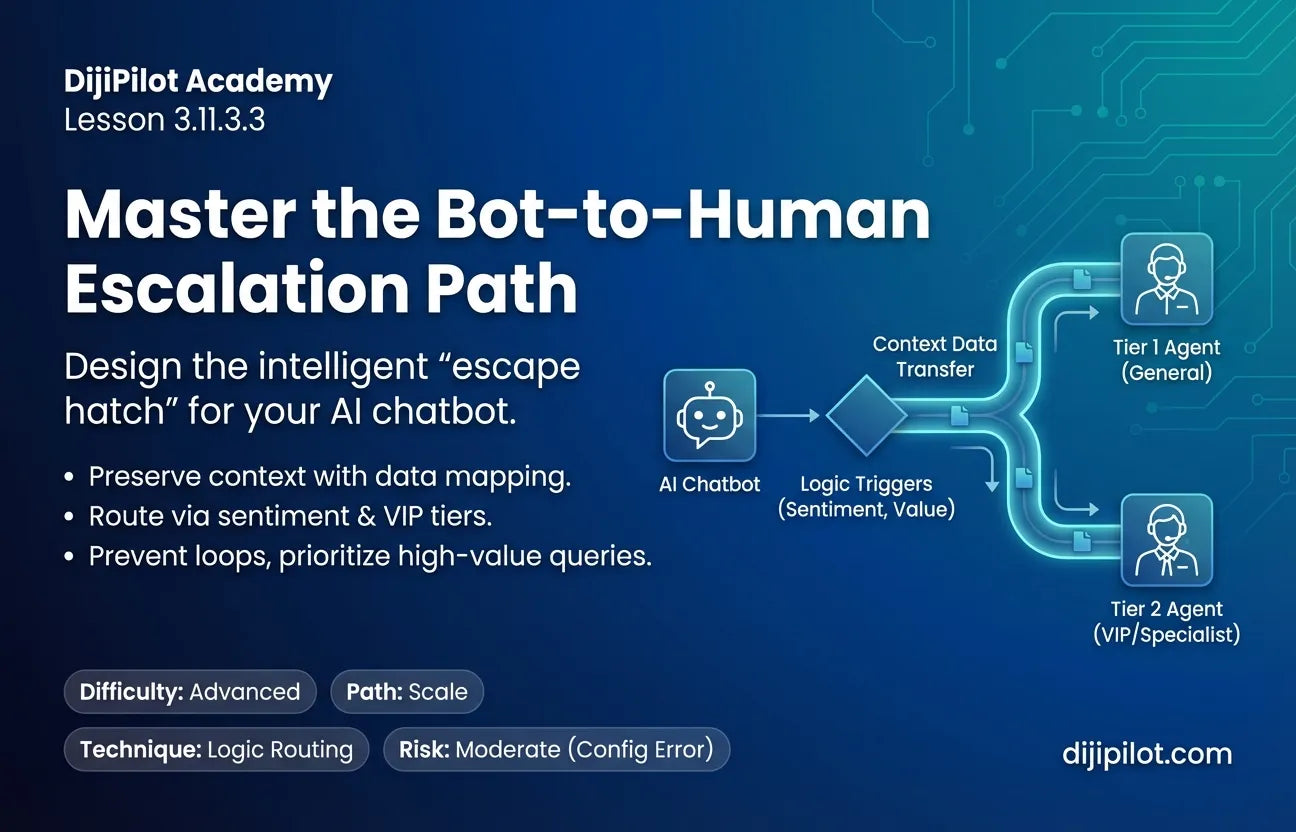 3.11.3.3 - How to Create an Effective Bot-to-Human Escalation Path for E-commerce Chat Support (Difficulty: Advanced | Path: Scale)
