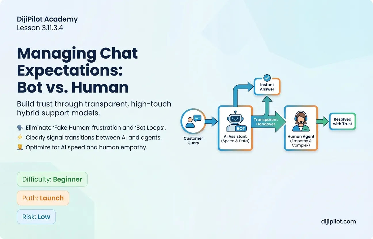 3.11.3.4 - Managing Customer Expectations for Bot vs. Human Interactions in E-commerce Chat (Difficulty: Beginner | Path: Launch)