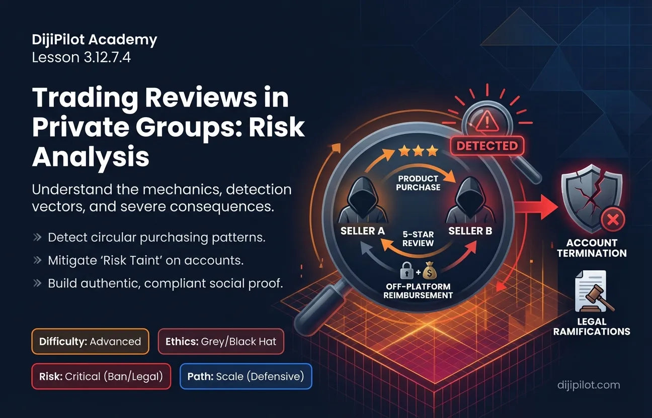 3.12.7.4 - Trading reviews with other sellers in a private group? (Difficulty: Advanced | Ethics: Grey Hat | Path: Scale)
